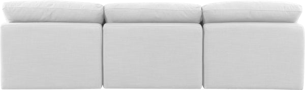 Indulge White Linen Textured Fabric Modular Sofa 141White-S3 Meridian Furniture