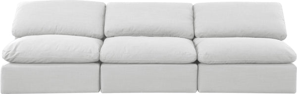 Indulge White Linen Textured Fabric Modular Sofa 141White-S3 Meridian Furniture