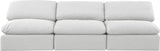 Indulge White Linen Textured Fabric Modular Sofa 141White-S3 Meridian Furniture