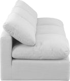 Indulge White Linen Textured Fabric Modular Sofa 141White-S3 Meridian Furniture