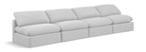 Indulge White Linen Textured Fabric Modular Sofa 141White-S4 Meridian Furniture