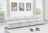 Indulge White Linen Textured Fabric Modular Sofa 141White-S4 Meridian Furniture