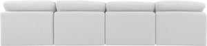 Indulge White Linen Textured Fabric Modular Sofa 141White-S4 Meridian Furniture