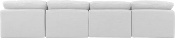 Indulge White Linen Textured Fabric Modular Sofa 141White-S4 Meridian Furniture