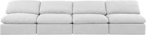 Indulge White Linen Textured Fabric Modular Sofa 141White-S4 Meridian Furniture