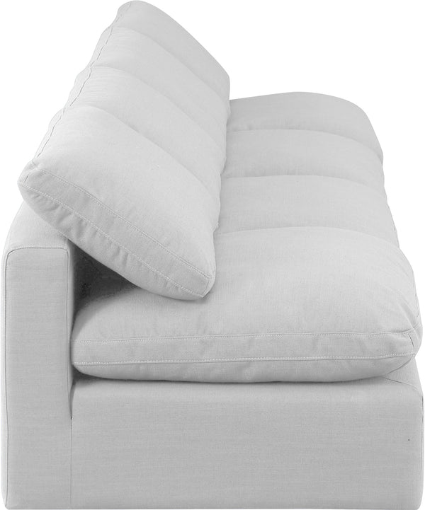 Indulge White Linen Textured Fabric Modular Sofa 141White-S4 Meridian Furniture