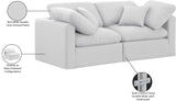 Indulge White Linen Textured Fabric Modular Sofa 141White-S70 Meridian Furniture