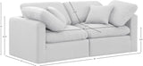 Indulge White Linen Textured Fabric Modular Sofa 141White-S70 Meridian Furniture