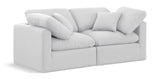 Indulge White Linen Textured Fabric Modular Sofa 141White-S70 Meridian Furniture