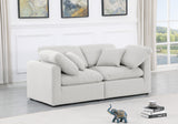 Indulge White Linen Textured Fabric Modular Sofa 141White-S70 Meridian Furniture