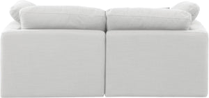 Indulge White Linen Textured Fabric Modular Sofa 141White-S70 Meridian Furniture