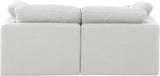 Indulge White Linen Textured Fabric Modular Sofa 141White-S70 Meridian Furniture