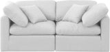 Indulge White Linen Textured Fabric Modular Sofa 141White-S70 Meridian Furniture