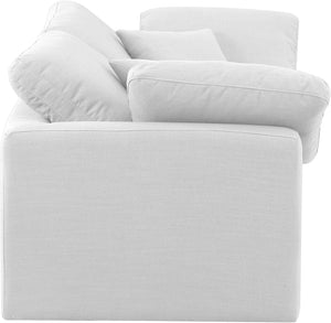 Indulge White Linen Textured Fabric Modular Sofa 141White-S70 Meridian Furniture