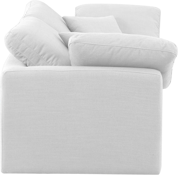 Indulge White Linen Textured Fabric Modular Sofa 141White-S70 Meridian Furniture