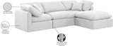 Indulge White Linen Textured Fabric Modular Sectional 141White-Sec4A Meridian Furniture