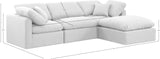 Indulge White Linen Textured Fabric Modular Sectional 141White-Sec4A Meridian Furniture