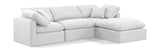 Indulge White Linen Textured Fabric Modular Sectional 141White-Sec4A Meridian Furniture