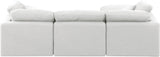 Indulge White Linen Textured Fabric Modular Sectional 141White-Sec4A Meridian Furniture