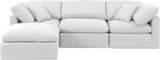 Indulge White Linen Textured Fabric Modular Sectional 141White-Sec4A Meridian Furniture