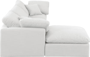 Indulge White Linen Textured Fabric Modular Sectional 141White-Sec4A Meridian Furniture