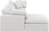 Indulge White Linen Textured Fabric Modular Sectional 141White-Sec4A Meridian Furniture