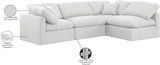 Indulge White Linen Textured Fabric Modular Sectional 141White-Sec4B Meridian Furniture