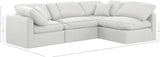 Indulge White Linen Textured Fabric Modular Sectional 141White-Sec4B Meridian Furniture