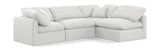 Indulge White Linen Textured Fabric Modular Sectional 141White-Sec4B Meridian Furniture