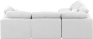 Indulge White Linen Textured Fabric Modular Sectional 141White-Sec4B Meridian Furniture