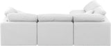 Indulge White Linen Textured Fabric Modular Sectional 141White-Sec4B Meridian Furniture