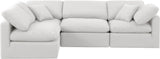 Indulge White Linen Textured Fabric Modular Sectional 141White-Sec4B Meridian Furniture