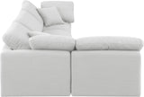 Indulge White Linen Textured Fabric Modular Sectional 141White-Sec4B Meridian Furniture