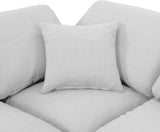 Indulge White Linen Textured Fabric Modular Sectional 141White-Sec4B Meridian Furniture