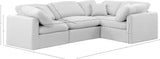 Indulge White Linen Textured Fabric Modular Sectional 141White-Sec4C Meridian Furniture