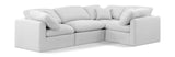 Indulge White Linen Textured Fabric Modular Sectional 141White-Sec4C Meridian Furniture