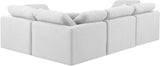 Indulge White Linen Textured Fabric Modular Sectional 141White-Sec4C Meridian Furniture