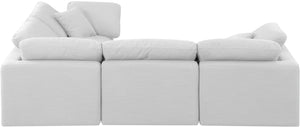 Indulge White Linen Textured Fabric Modular Sectional 141White-Sec4C Meridian Furniture