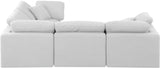 Indulge White Linen Textured Fabric Modular Sectional 141White-Sec4C Meridian Furniture