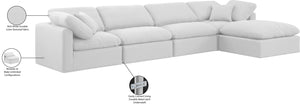 Indulge White Linen Textured Fabric Modular Sectional 141White-Sec5A Meridian Furniture