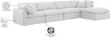 Indulge White Linen Textured Fabric Modular Sectional 141White-Sec5A Meridian Furniture