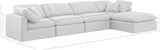 Indulge White Linen Textured Fabric Modular Sectional 141White-Sec5A Meridian Furniture