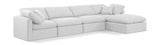 Indulge White Linen Textured Fabric Modular Sectional 141White-Sec5A Meridian Furniture