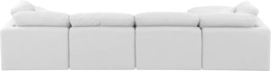 Indulge White Linen Textured Fabric Modular Sectional 141White-Sec5A Meridian Furniture
