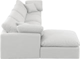 Indulge White Linen Textured Fabric Modular Sectional 141White-Sec5A Meridian Furniture