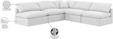 Indulge White Linen Textured Fabric Modular Sectional 141White-Sec5B Meridian Furniture