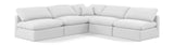 Indulge White Linen Textured Fabric Modular Sectional 141White-Sec5B Meridian Furniture