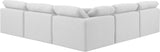 Indulge White Linen Textured Fabric Modular Sectional 141White-Sec5B Meridian Furniture