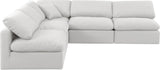 Indulge White Linen Textured Fabric Modular Sectional 141White-Sec5B Meridian Furniture