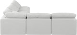 Indulge White Linen Textured Fabric Modular Sectional 141White-Sec5B Meridian Furniture